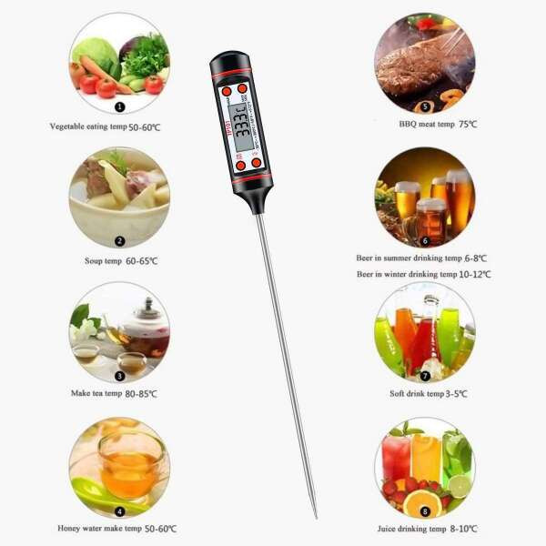 Termometru digital pentru carne citire rapidă 2s TempKing sondă inox precis - imagine 8
